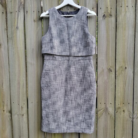 J. Crew Going Places layered black tweed dress 10 - Picture 2 of 8